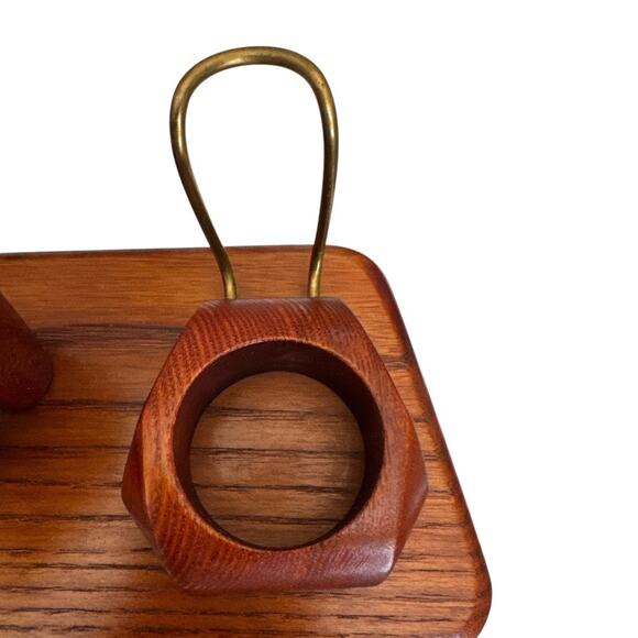 Vintage Hand Carved Wood Elephant Pipe Holder Candle Holder Desk Stand - Picture 3 of 10